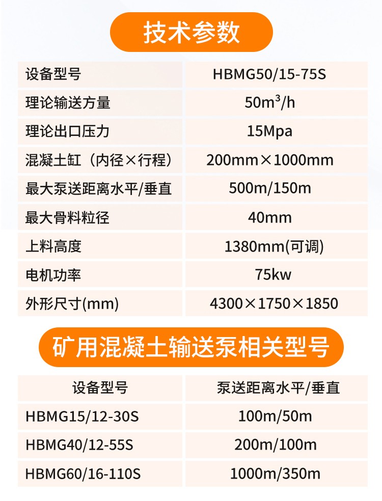 矿用混凝土输送泵